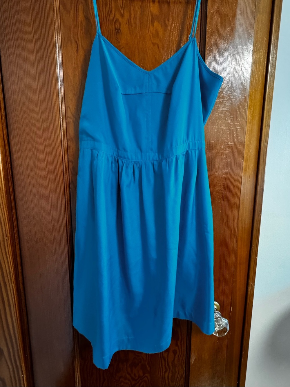 J. Crew Teal-Trimmed Light Blue Dress